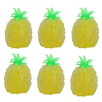 Image of Toyland® Pack of 6 11cm Squishy Bead Pineapple Novelty Party Bag Fillers