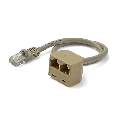 Image of StarTech.com 2 to 1 RJ45 10/100 Mbps Splitter/Combiner One adapter required at each end of the connection (RJ45SPLITTER)