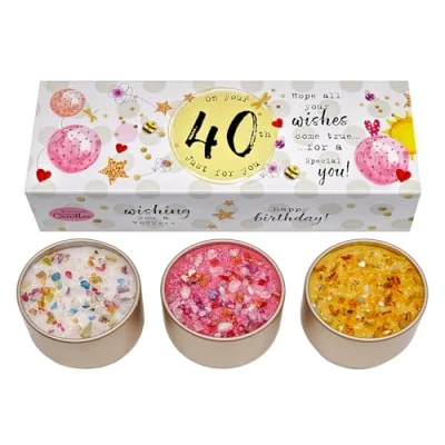 Image of Best Kept Secrets Three Lites Birthday Age Decorated Tea Light Candles (40th)