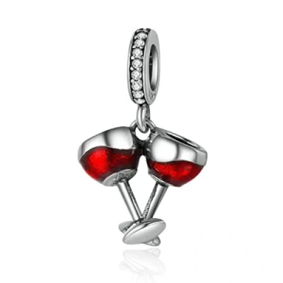 Image of YASHUO Jewellery I Love Coffee Charm 925 Sterling Silver Red Enamel Heart Cup Charms for Pandora Bracelet (A)