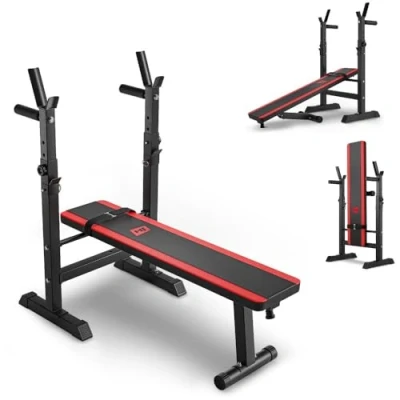 Image of HS HOP SPORT Folding Weight Bench, 1080, 250 kg Capacity, Alloy Steel, Flat Adjustment Type, Fitness Bench