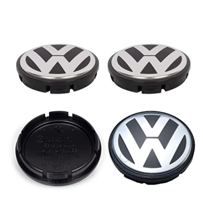 Image of Set 4 x Original Wheel Center Caps Chrome Logo, 1J0601171XRW