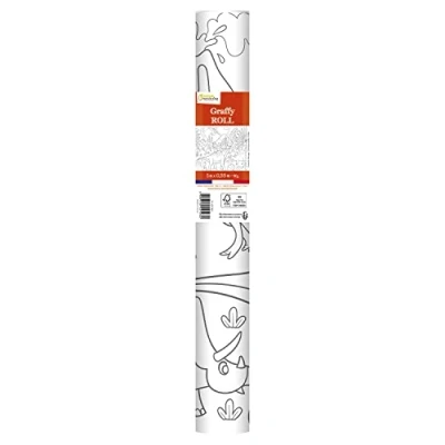 Image of Avenue Mandarine Ref GY126C Graffy Roll 5m Colouring Poster Dinosaurs 90gsm Drawing Paper, 50cm Design Repeated 10 Times, Ideal for Group Activities