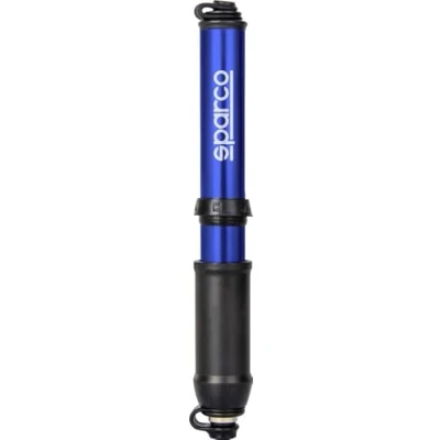 Image of Sparco Mini Blue Aluminum Bicycle Pump Fits Most Electric Bikes &amp; Scooters