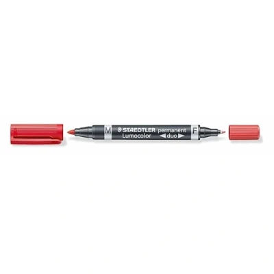 Image of STAEDTLER Double Tip Permanent Marker Red