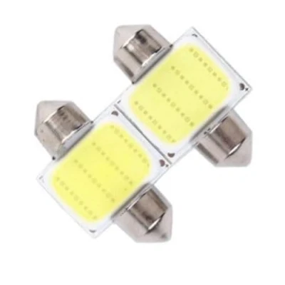 Image of MSA 2 x LED 12v CAR BULB C5W COB XENON WHITE FESTOON NUMBER PLATE 31 36 39 42MM (31mm)