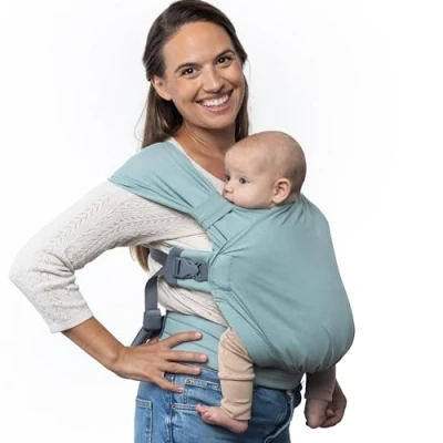 Image of Baby Wrap Carrier Slings, Easy to Wear Adjustable Soft Infant Hybrid for Boy or Girls, Carriers Newborn up 35 lbs, Boba Bliss (Sea Mist Bliss)