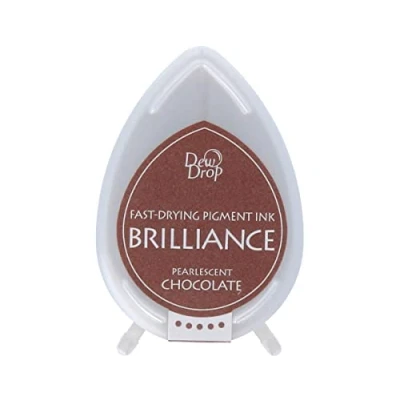 Image of Tsukineko 3.5 x 5 cm Brilliance Pigment Pearlescent Chocolate Stamp Pad, Brown