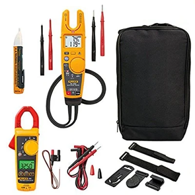 Image of Fluke T6 1000 Electrical Voltage &amp; Continuity Tester KIT4O Includes 325 Clamp Meter, 1AC Voltstick, LDM C115 Carry Case and TPAK Kit