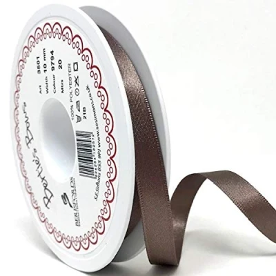 Image of Berisfords Ribbon, Polyester, Taupe, 20m x 10mm