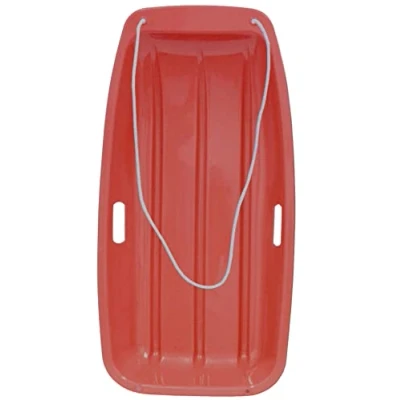 Image of KandyToys Heavy Duty Kids &amp; Adults Snow Sled Winter Sledge Toboggan (Red Single Pack)