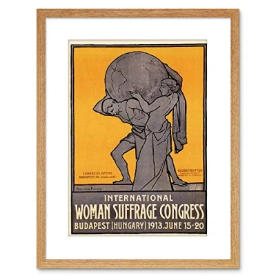 Image of Wee Blue Coo Ad Suffrage Women Suffragette Budapest Hungary Framed Wall Art Print