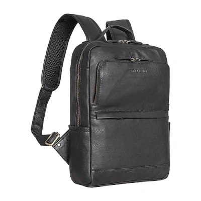 Image of STILORD &#039;Albie&#039; Laptop Backpack Leather 13.3 Inch for Men and Women DIN A4 Business Daypack Office Work Uni Vintage Rucksack from Genuine Leather, Colour:Black
