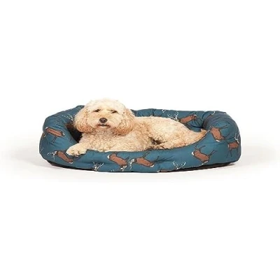 Image of Danish Design Teal Woodland Stag Machine Washable Deep Filled Dog/Puppy Slumber Bed 30 Inch