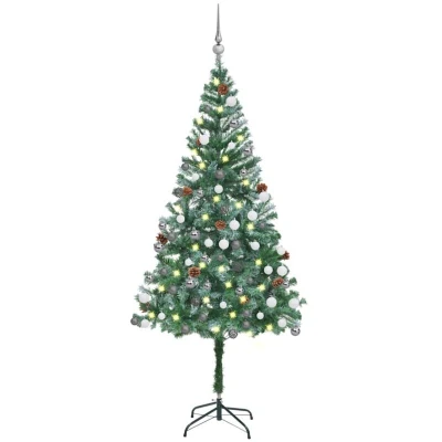 Image of vidaXL Artificial Pre lit Christmas Tree with Ball Set Pinecones 180 cm