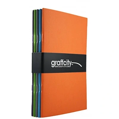 Image of 5 Pack Sketch Book A5 Drawing Pad Bundle 140GSM Cartridge Paper Colour Covers 40 Pages in Each