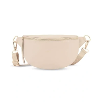 Image of Expatrié Hip Bag Ladies Beige Alice Small Vegan Leather Fanny Pack for Festival, Travel &amp; Everyday Bum Stylish Water Repellent