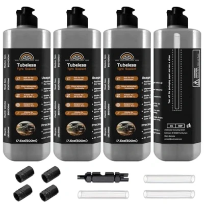 Image of kintsukuroi 2000ml Tubeless Tire Sealant, Puncture Repair Sealant Kit with Valve Core Wrench &amp; Cap, Leak for Quickly Fix Punctures Seal leaks (2000ML)