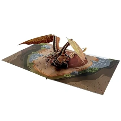 Image of Mountain Dragon 3D Pop Up card, Birthday Handmade Greeting Gift For Boy Girl Friends and Family