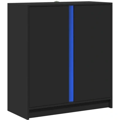 Image of vidaXL Sideboard with LED Black 77x34x85 cm Engineered Wood