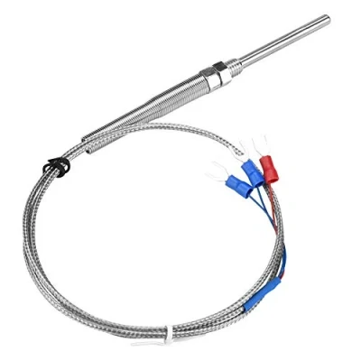 Image of Hilitand Thermocouple, M8 Thread PT100 Platinum Resistor, Thermocouple Probe Temperature Sensor Wire(1M)