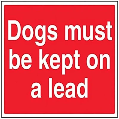 Image of V Safety Dogs Must Be Kept On A Lead Sign 400mm x 300mm 1mm Rigid Plastic