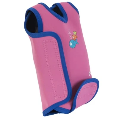 Image of Swimbest Baby Wetsuit A Neoprene Swimming Costume/Baby Wrap for 0 24 Months with 50+ UV Protection (Pink, 6 12 Months)