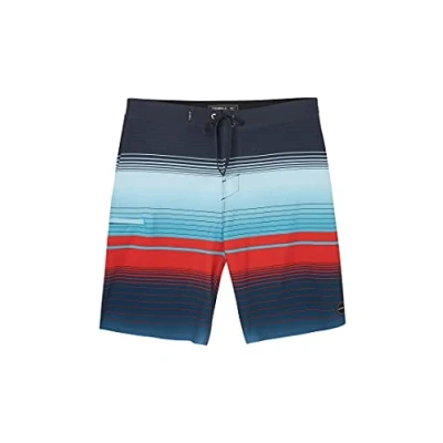 Image of O&#039;NEILL Men&#039;s Water Resistant Hyperfreak Stretch Swim Boardshorts, 21 Inch Outseam Long Length Swimsuit , Midnight / Lincoln, 32A