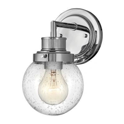 Image of Hinkley Poppy Bathroom Wall Lamp Polished Chrome, IP44