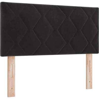 Image of vidaXL LED Headboard Diamond Blocks Design Black 100 cm Velvet