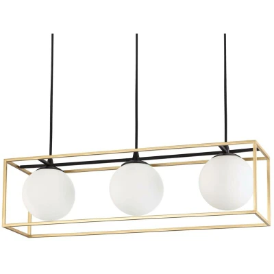 Image of Lingotto 3 Light Pendant Bar Antique Brass