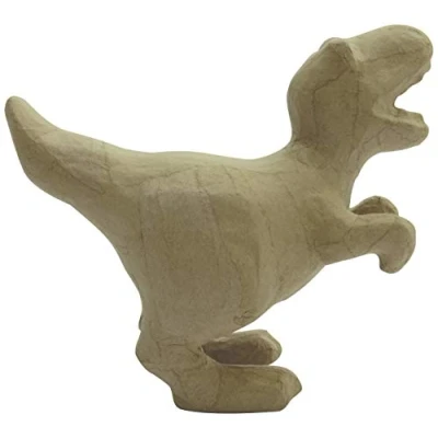 Image of Décopatch Ref SA215C T Rex Dinosaur Papier Maché Object to Decorate 18 x 9 16cm with Papers &amp; PaperPatch Glue, Glitter, Paints