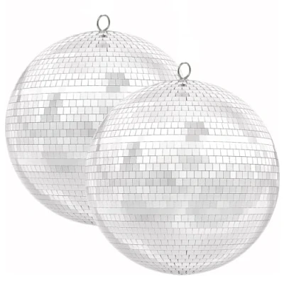 Image of 2 Pack 8&quot;/20cm Mirror Disco Ball with 4 Pcs 2.36&quot; Small Balls, Great for a Party or Dj Light Effect Christmas