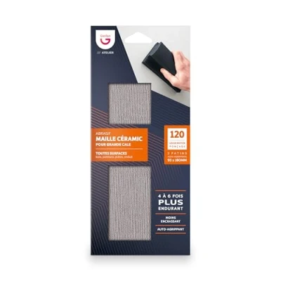 Image of Gerlon Super Resistant Abrasive Refills Pack of 3 Ceramic Mesh 93 180 mm Medium Grit (120)