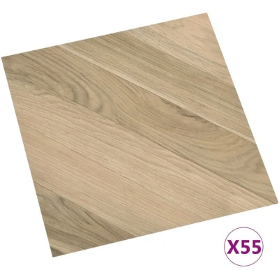 Image of vidaXL Self adhesive Flooring Planks 55 pcs PVC 5.11 m² Brown Striped