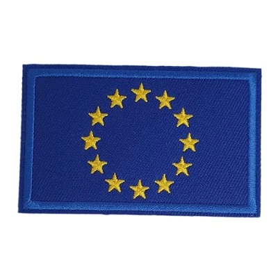 Image of Fat catz copy Blue European Union Euro NATO EU Logo Embroidered Patch Badge Iron or Sew on 8.5cm x 5cm