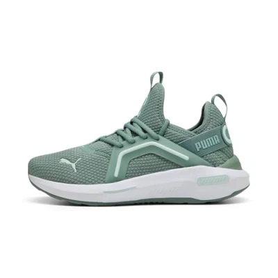 Image of Puma Softride ENZO 5 Training shoe, Women&#039;s, Size: 7, Green moon/peaceful blue/white Textile/synthetics
