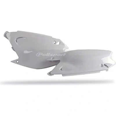 Image of Polisport Kawasaki Side Panels KX 125 250 2003 2008, White Motocross4u