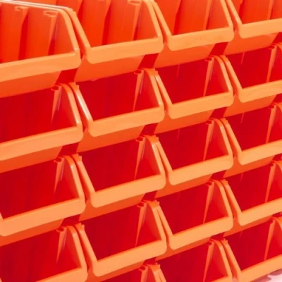 Image of IN Box Bin Tub with Lowered Edge for Workshop Screws Nails 195 x 120 90 Pack of 10 Red