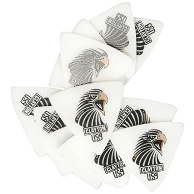 Image of Clayton CSART10012 Rounded Triangle Sharp Acetal/Polymer Guitar Picks, 1 mm, Set of 12 Pieces