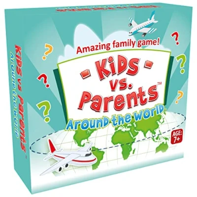 Image of Educational Board Games Kids Trivia Quiz Family Party vs Parents Around the World Geography and Travel Game Age 8+