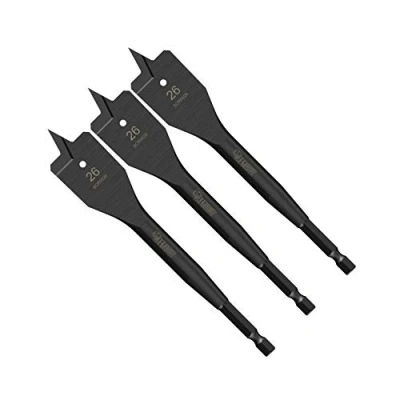 Image of 3 x SabreCut SCRIW26_3 26mm 152mm Impact Rated Flat Wood Spade Bits Compatible with Bosch Dewalt Makita Milwaukee and Many Others