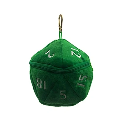 Image of Ultra Pro 15758 D20 Plush Dice Bag Green, Solid, Multicoloured