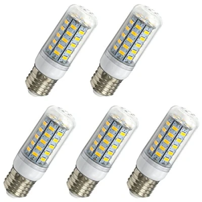 Image of Aoxdi E27 LED Corn Bulbs 7W, Warm White, 48 SMD 5730 Screw Light, AC220 240V, 5 Pack (Warm White)