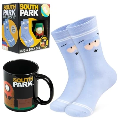 Image of South Park Mug and Socks Gift Set, Calf 330ml Coffee &amp; Tea Ceramic, Novelty Funny Gifts, Secret Santa