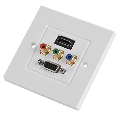 Image of Topiky Wall Panel Socket, HDMI VGA 3RCA Three in one Integrated Multimedia Audio Video Socket