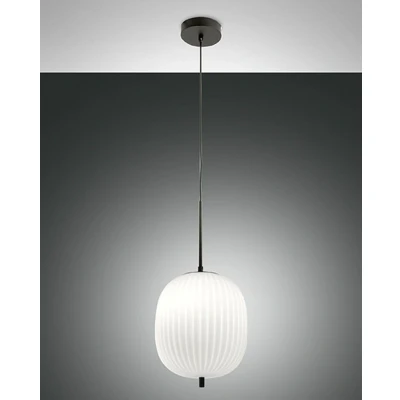 Image of Domizia Globe Pendant Ceiling Lights Black Glass, E27