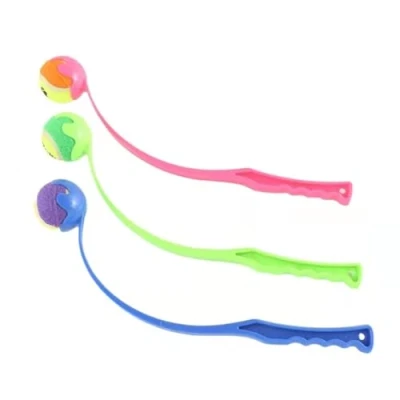 Image of Dog Ball Launcher Thrower For Dogs Hands Free Pick Up And Throw Play Tennis Toy Large Medium Small 6Pc Assorted Color Toys Exercise &amp; Training