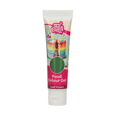 Image of FunCakes Food Colour Gel Leaf Green: Highly Concentrated Colouring for Batter, Cream, Fondant, Marzipan, Dough. Single Drips to Create Vibrant Colours. Halal. 30 g.