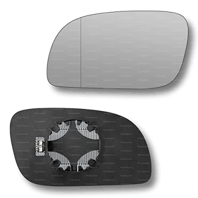 Image of Less4spares Replacement Wing Mirror Glass Left Compatible with VW Touran 2003 2009 CLIP ON Passnager Near Side N/S Heated Blind Spot